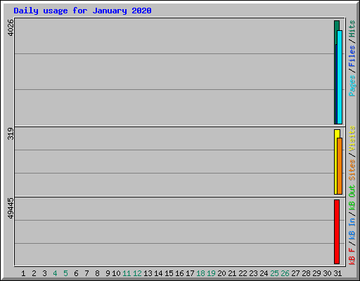 Daily usage for January 2020