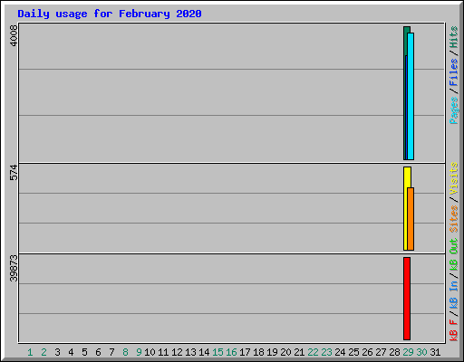 Daily usage for February 2020