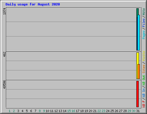 Daily usage for August 2020