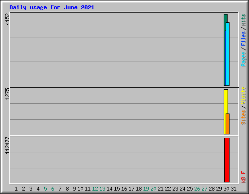 Daily usage for June 2021