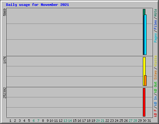 Daily usage for November 2021