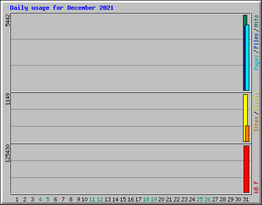 Daily usage for December 2021