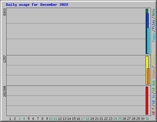 Daily usage for December 2022