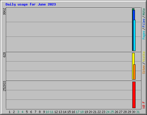 Daily usage for June 2023