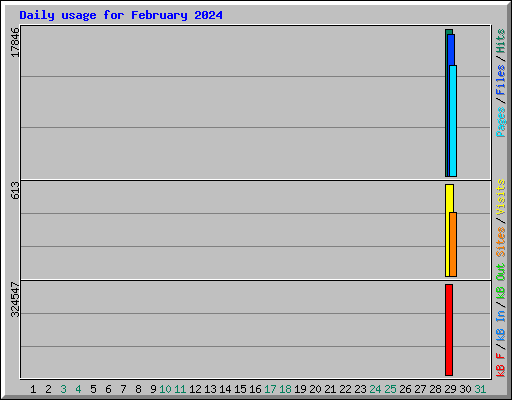 Daily usage for February 2024