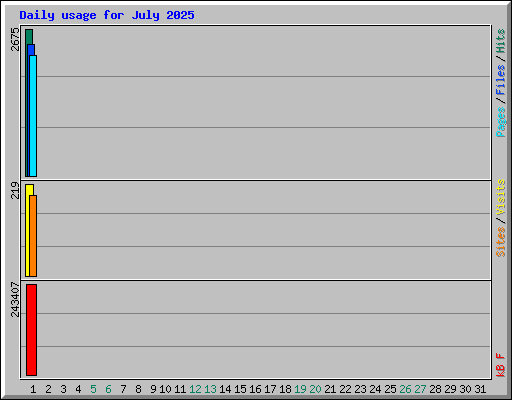 Daily usage for July 2025