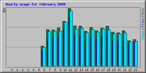 Hourly usage for February 2020