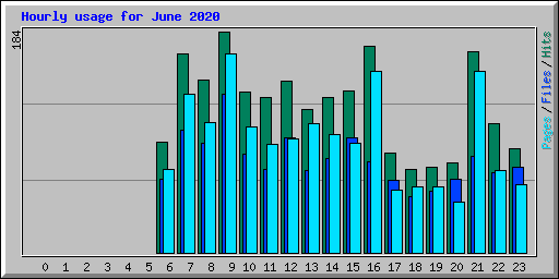 Hourly usage for June 2020