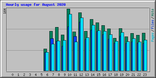 Hourly usage for August 2020