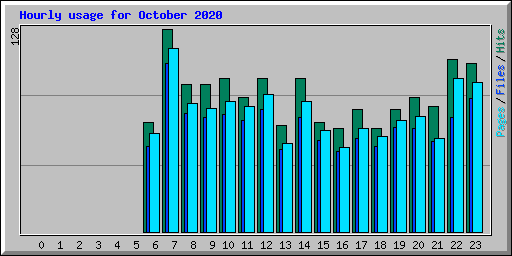 Hourly usage for October 2020