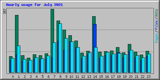 Hourly usage for July 2021