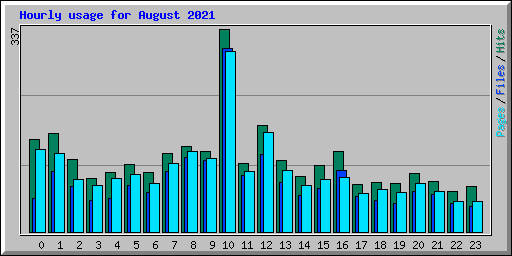 Hourly usage for August 2021