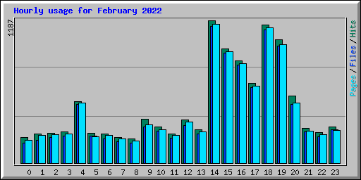 Hourly usage for February 2022