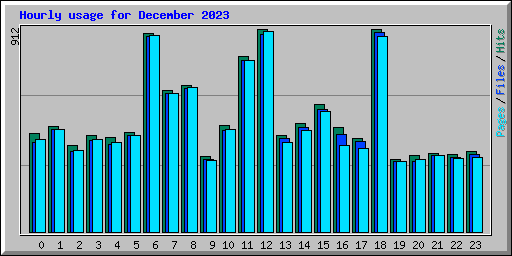 Hourly usage for December 2023