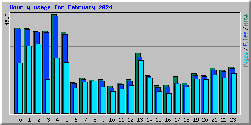 Hourly usage for February 2024