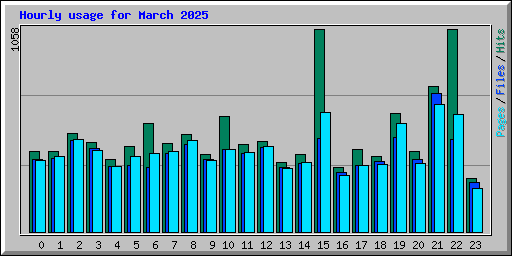 Hourly usage for March 2025